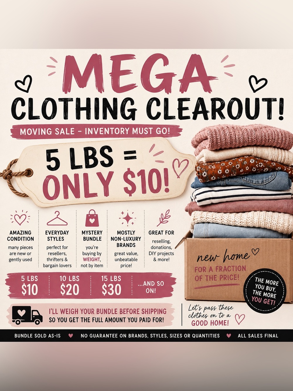 MEGA CLOTHING CLEAROUT
